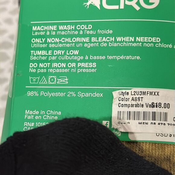 LRG MEN’S SOCKS LEAFY GIRAFFE THREE (3) PACK OF CREW MULTI SOCKS. - Picture 5 of 5